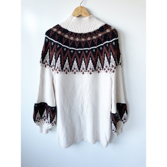 Free People Scotland Sweater Mini Dress Cream Brown S - Picture 9 of 11